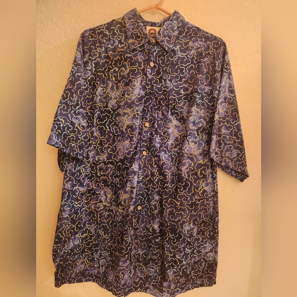 BASIC OPTIONS MENS SHORT SLEEVE SHIRT ONE POCKET MULTI COLOR PREOWNED
